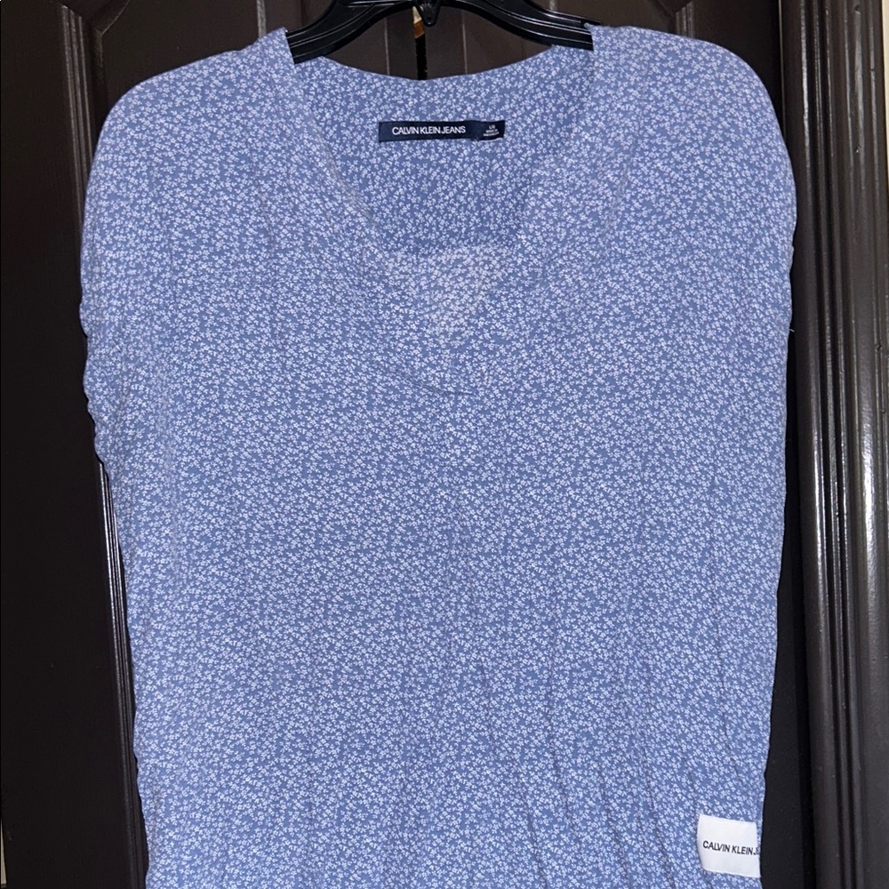 Calvin Klein Jeans Women’s Light Blue Floral Top